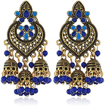 Sandur | Jhumkis - Blue